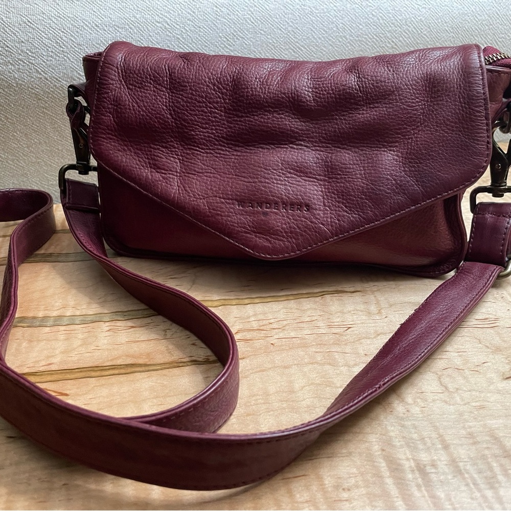 Gently used Wanderers LeatherTravel Co. Small Crossbody Bag.